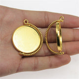 WYSIWYG 5pcs Fit 20mm 25mm 30mm Round Cabochon Base Setting 5 Colors Double Sided Rotatable Style For Jewelry Making Accessories