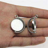 WYSIWYG 5pcs Fit 20mm 25mm 30mm Round Cabochon Base Setting 5 Colors Double Sided Rotatable Style For Jewelry Making Accessories