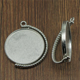 WYSIWYG 5pcs Fit 20mm 25mm 30mm Round Cabochon Base Setting 5 Colors Double Sided Rotatable Style For Jewelry Making Accessories