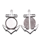 WYSIWYG 5pcs Fit 20mm Round Anchor Style Cameo Cabochon Pendant Base Setting For Jewelry Making DIY Necklace Making