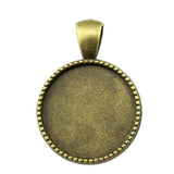 WYSIWYG 5pcs Fit 20mm Round Cat Back Style Cameo Cabochon Pendant Base Setting For Jewelry Making DIY Necklace Making