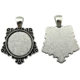 WYSIWYG 5pcs Fit 20mm Round Fashion Side Perforation Style Cameo Cabochon Pendant Base Setting For Jewelry Making