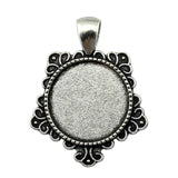 WYSIWYG 5pcs Fit 20mm Round Fashion Side Perforation Style Cameo Cabochon Pendant Base Setting For Jewelry Making