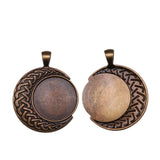 WYSIWYG 5pcs Fit 25mm Viking Symbol Round Cameo Cabochon Pendant Base Antique Bronze Color Jewelry Findings Jewelry Accessories
