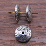 WYSIWYG 5pcs Spacer Beads Wheel Beads Diy Metal Alloy Jewelry Findings Antique Silver Color 4x12mm
