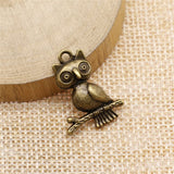 WYSIWYG 5pcs/lot Owl Charms For Jewelry Making 24x18mm 2 Colors Antique Silver Color Antique Bronze Plated Accessories