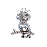 WYSIWYG 5pcs/lot Owl Charms For Jewelry Making 24x18mm 2 Colors Antique Silver Color Antique Bronze Plated Accessories