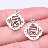 WYSIWYG 7pcs 23x19mm Yoga Om Pendant Charms Chakra Charms Antique Silver Color DIY Jewelry Making Jewelry Finding