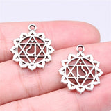 WYSIWYG 7pcs 23x19mm Yoga Om Pendant Charms Chakra Charms Antique Silver Color DIY Jewelry Making Jewelry Finding