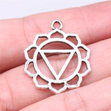 WYSIWYG 7pcs 30mm Antique Silver Color Chakra Charms For Jewelry Making Jewelry Accessories