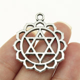 WYSIWYG 7pcs 30mm Antique Silver Color Chakra Charms For Jewelry Making Jewelry Accessories