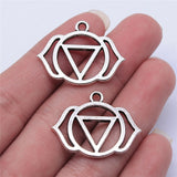 WYSIWYG 7pcs 30mm Antique Silver Color Chakra Charms For Jewelry Making Jewelry Accessories