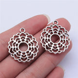WYSIWYG 7pcs 30mm Antique Silver Color Chakra Charms For Jewelry Making Jewelry Accessories