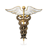 WYSIWYG Crystal Caduceus Pins Badge Brooches Lapel Pin Medicine Symbol Jewelry Gifts For Nurse Doctor Medical Students