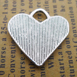 15PCS  Antique Silver Tone HEART Love Charm Pendant 12X20mm X031204