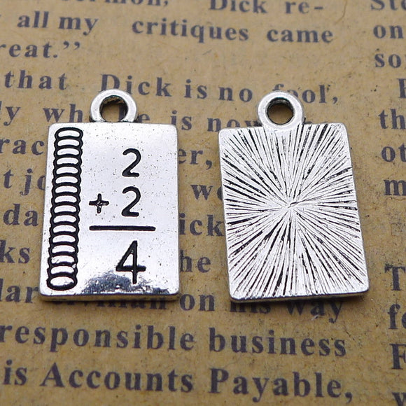 20PCS Antique Silver Tone MATH NOTE Charm Pendant  10mmX17mm B42018