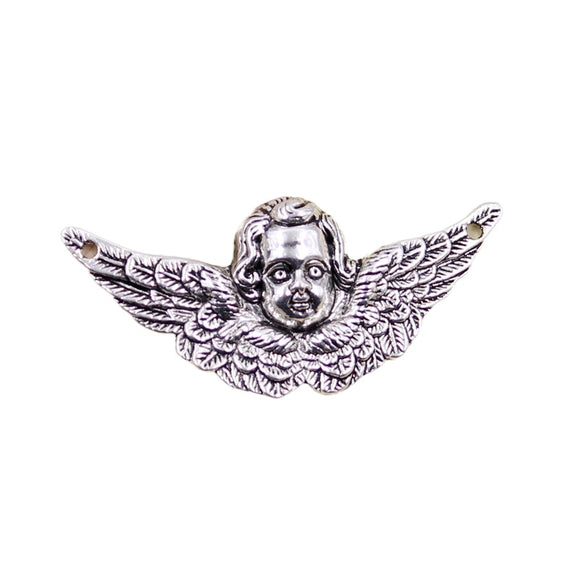 10pcs Charms angel wings cupid 50x23mm Tibetan Bronze Silver Color Pendants Antique Jewelry Making DIY Handmade Craft