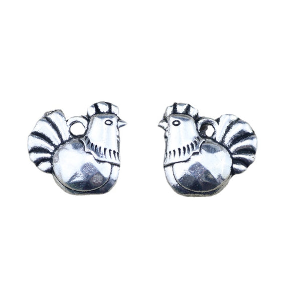 10Pieces/lot 12*13mm Cute Alloy Hen Charms Antique Silver Color Hen Chicken  DIY Charm For Jewelry Pendant Making ef4627