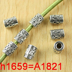 12pcs Tibetan silver crafted spiral  tube  bead h1659