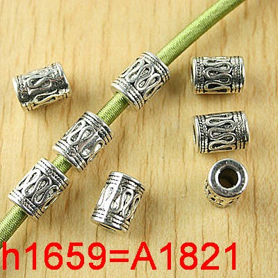 12pcs Tibetan silver crafted spiral  tube  bead h1659
