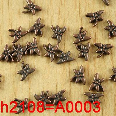 80pcs copper tone dragonfly spacer beads h2108