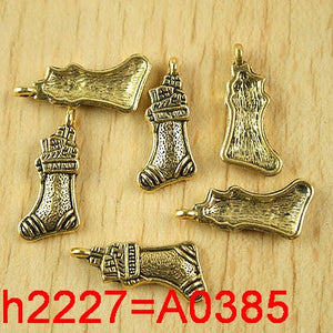 20pcs dark gold-tone boot charms h2227