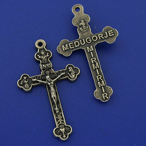 10pcs dark bronze tone cross crucifix charms pendants h3293